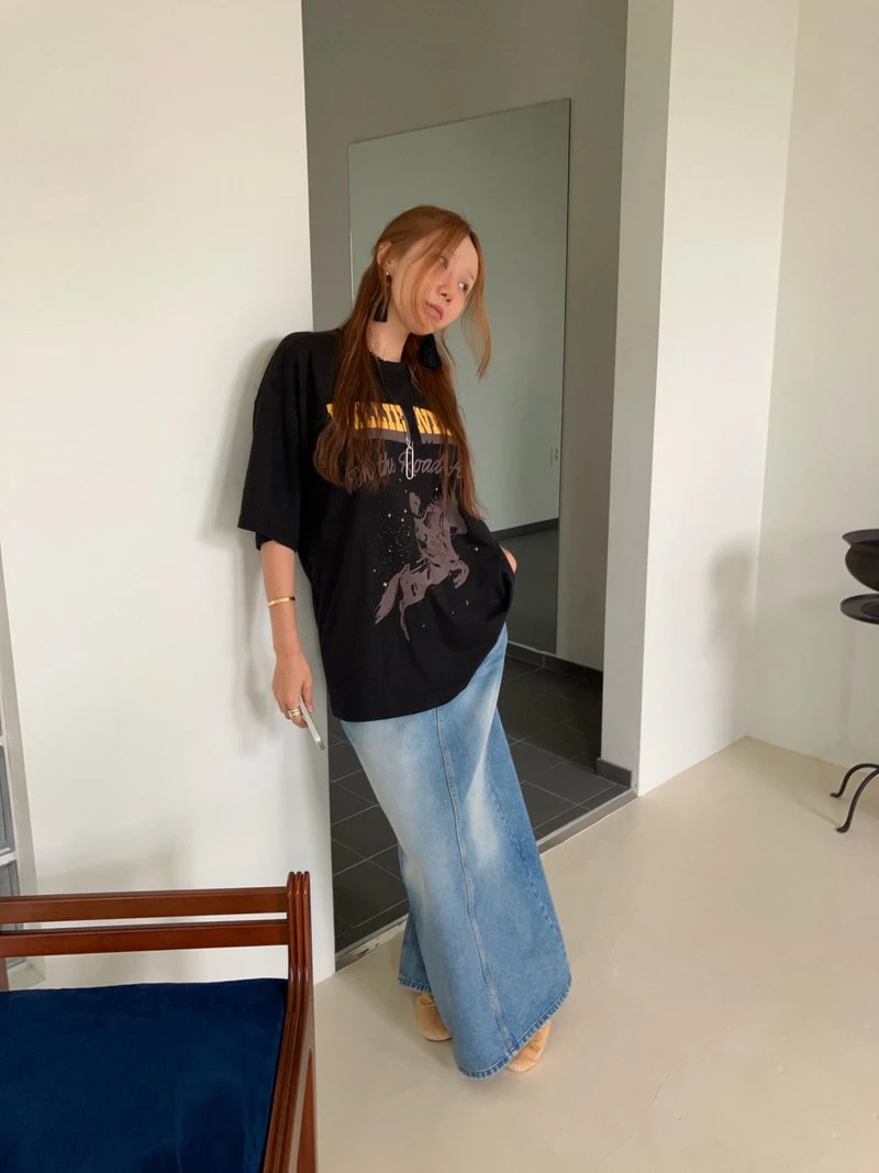 Denim Long Skirt by Made for Women - view 2