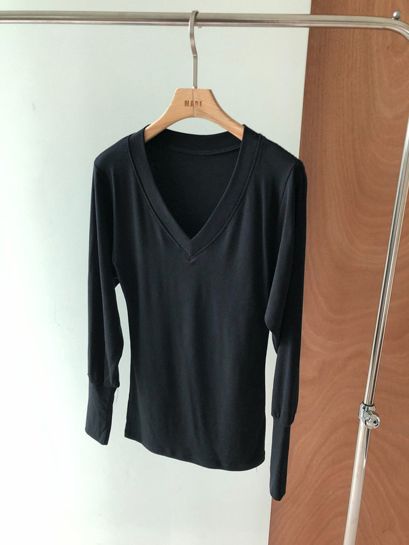 V Shirring Tee by Made for Women - view 8