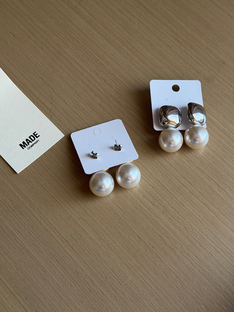 Square Pearl Earring by Made for Women - view 2