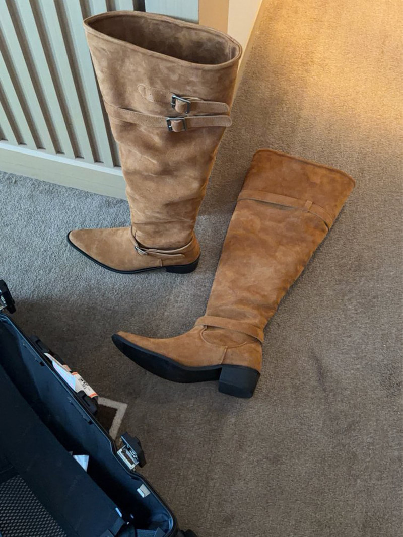 Bucklet Suede Boots by Made for Women - view 3
