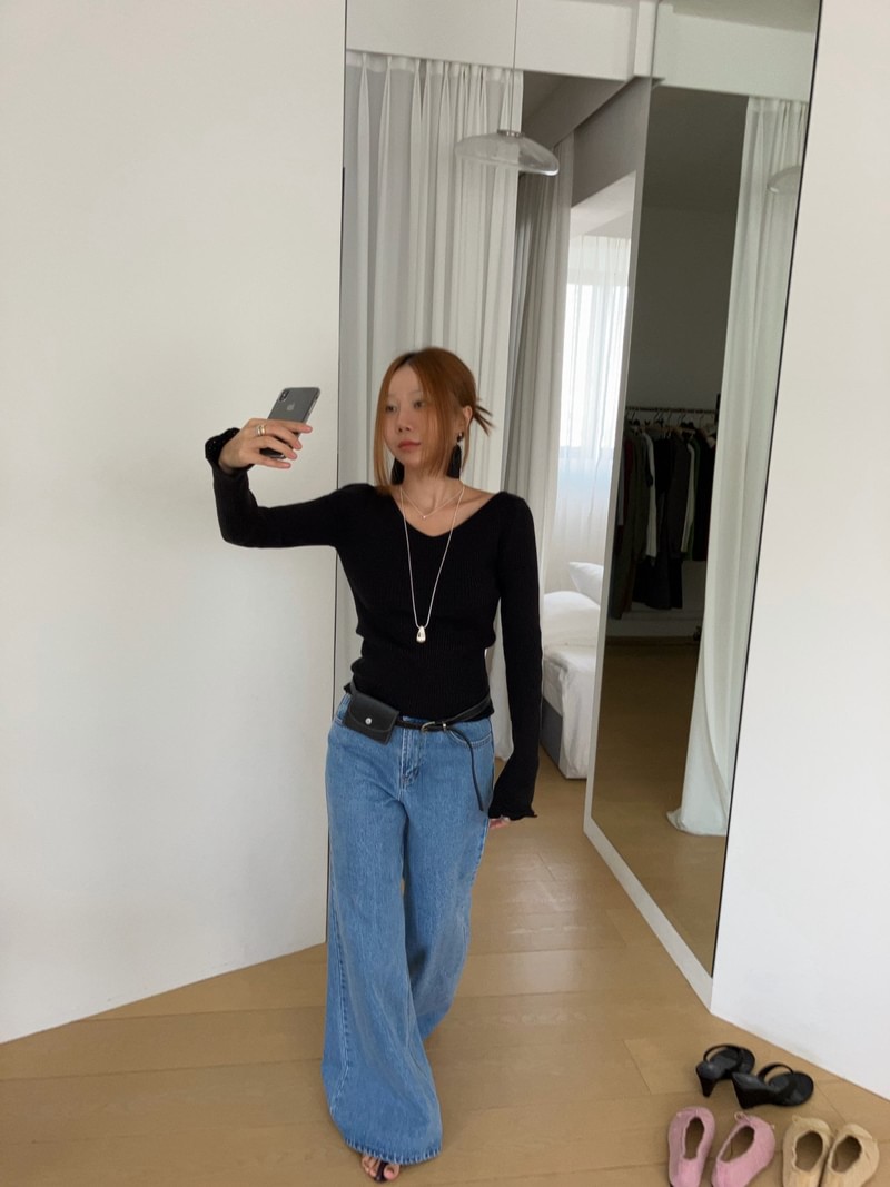 Rumi Wide Denim Pants by Made for Women - view 2