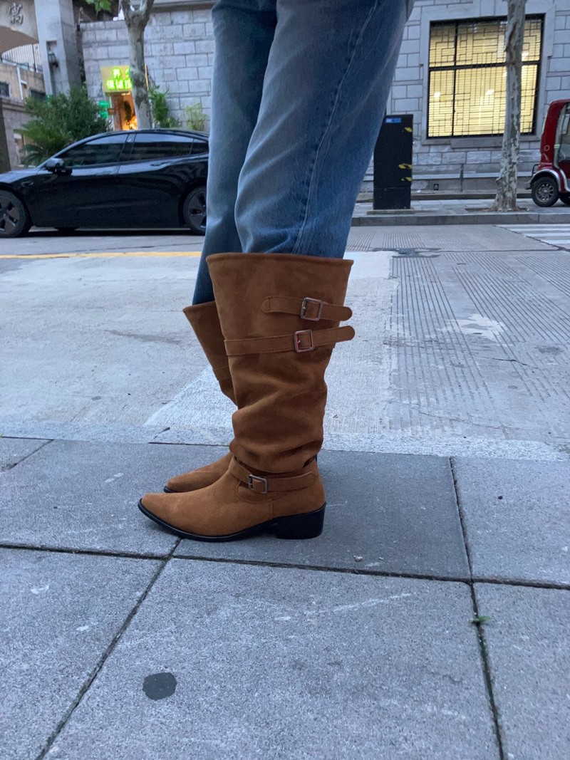Bucklet Suede Boots by Made for Women - view 5