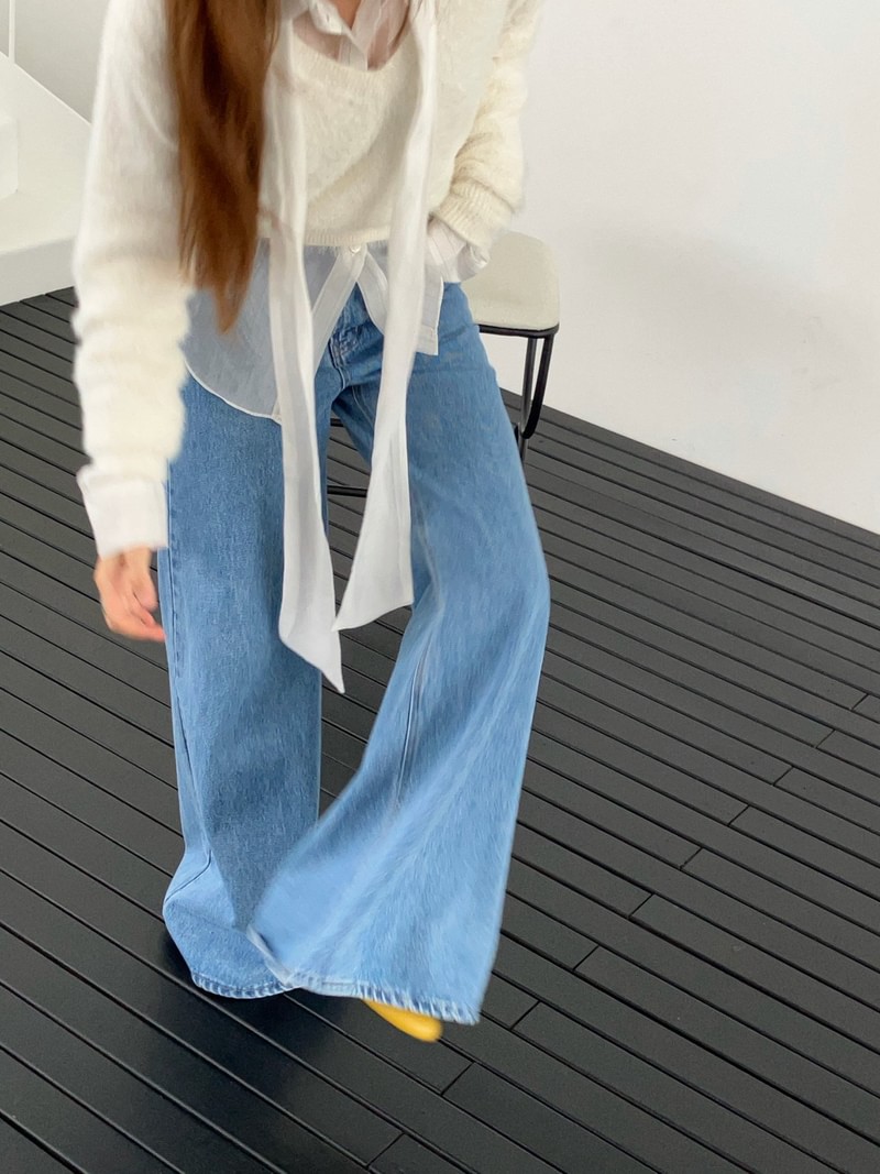 Rumi Wide Denim Pants by Made for Women - view 4