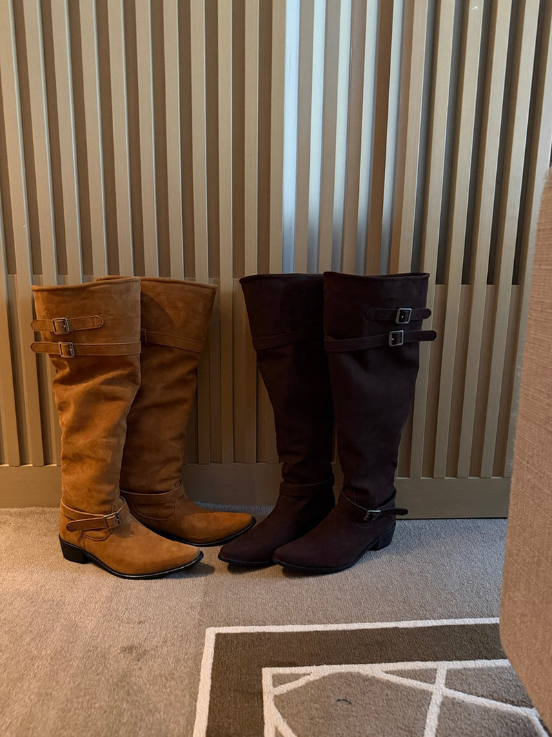 Bucklet Suede Boots by Made for Women - view 1
