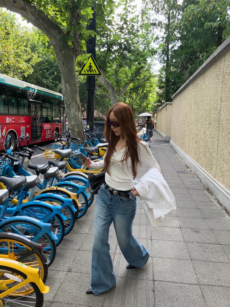 Dusty Denim Pants by Made for Women - view 2