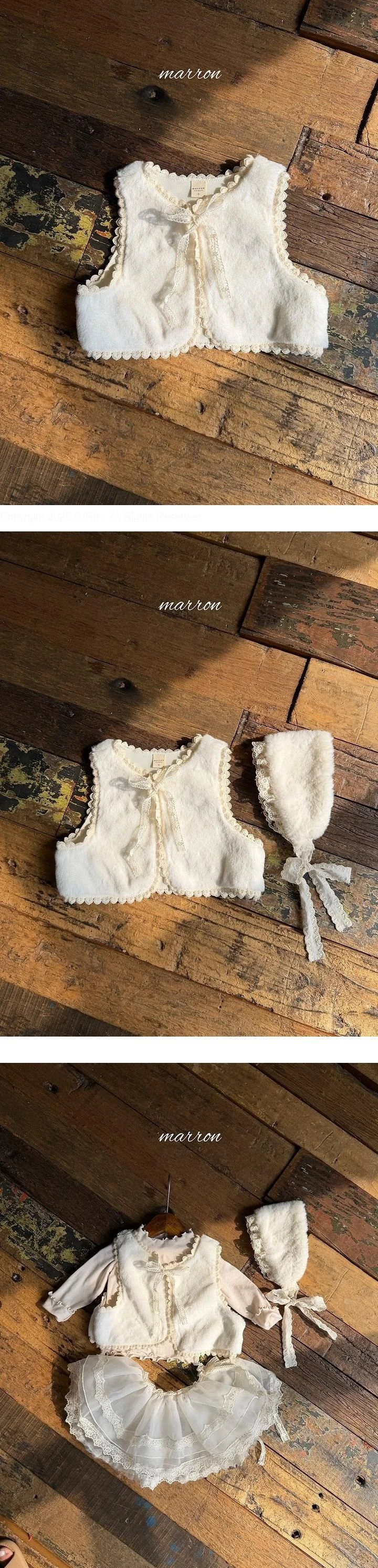 Lace Fur Vest by Marron for Baby - view 1