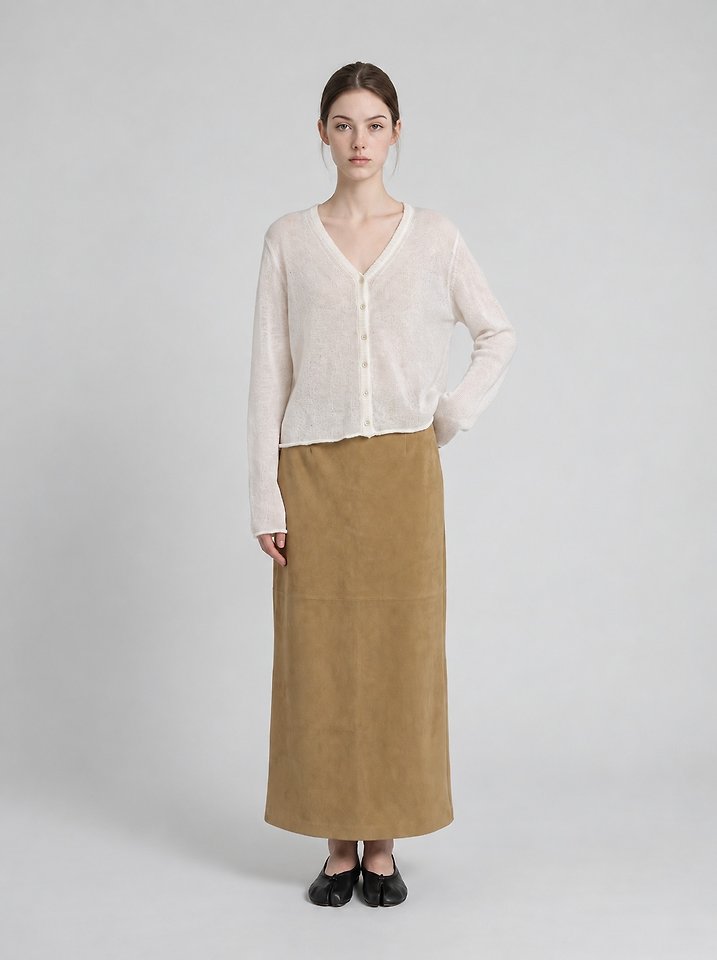 Suede Pencil Skirt by Merry J for Women - view 3