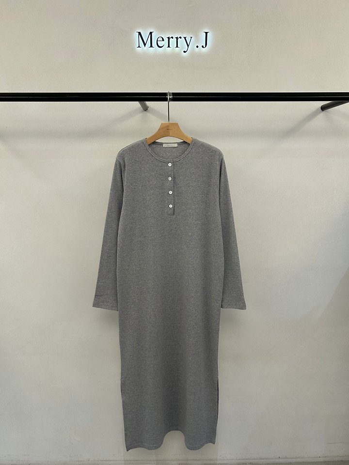 Henley Neck Long Dress by Merry J for Women - view 5