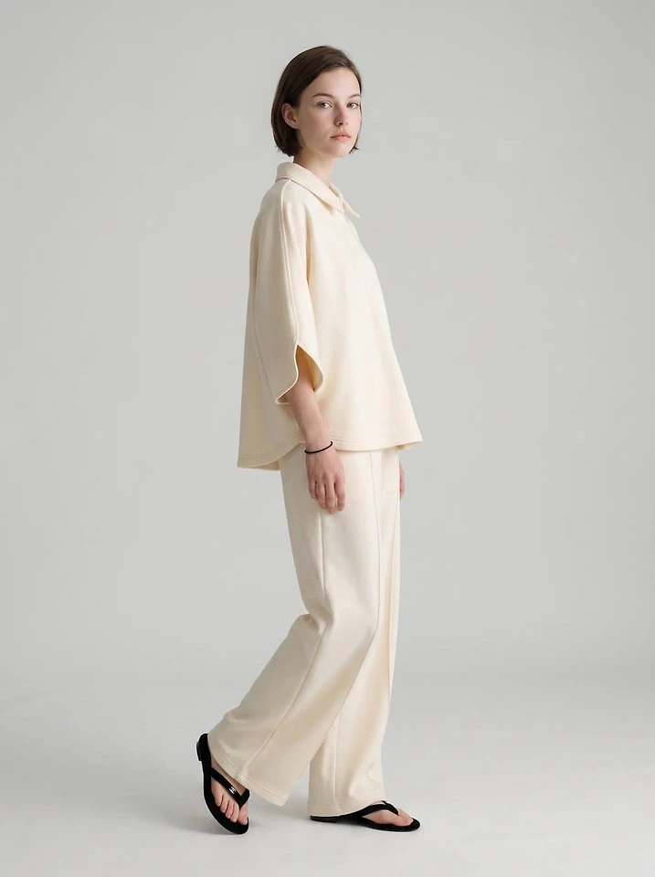 Marron Cushion Collar Blouse + Marron Cushion Pin-Tuck Pants by Merry J for Women - view 1