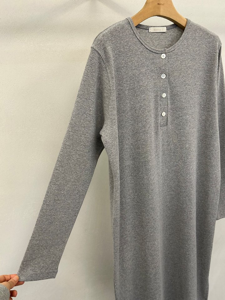 Henley Neck Long Dress by Merry J for Women - view 8