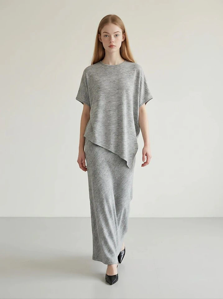Asymmetric Diagonal Skirt Set by Merry J for Women - view 2