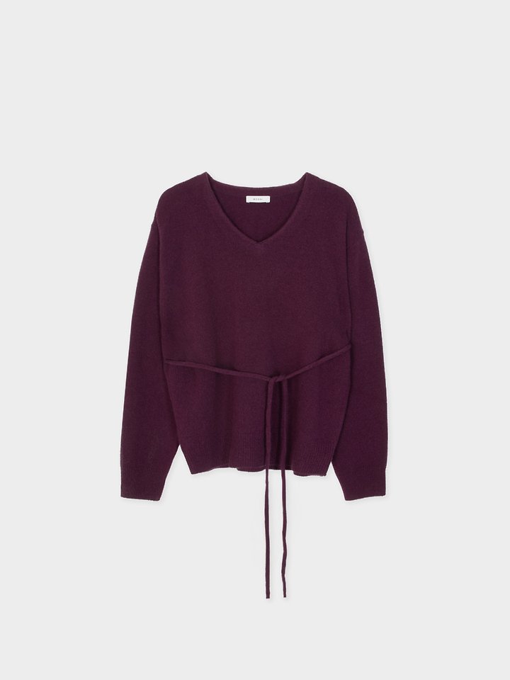 wool cashmere V neck lobe knit by Moani for Women - view 9