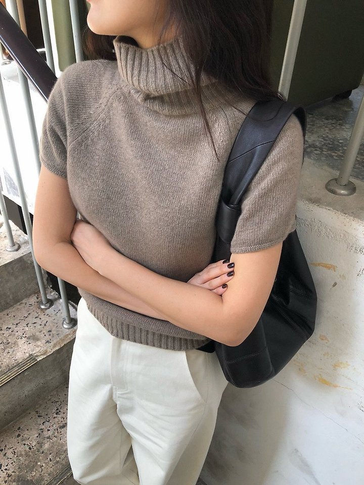 mink cashmere turtle-neck half knit top by Moani for Women - view 5