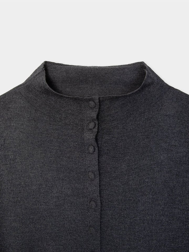 Silkwool high neck button cardigan by Moani for Women - view 9