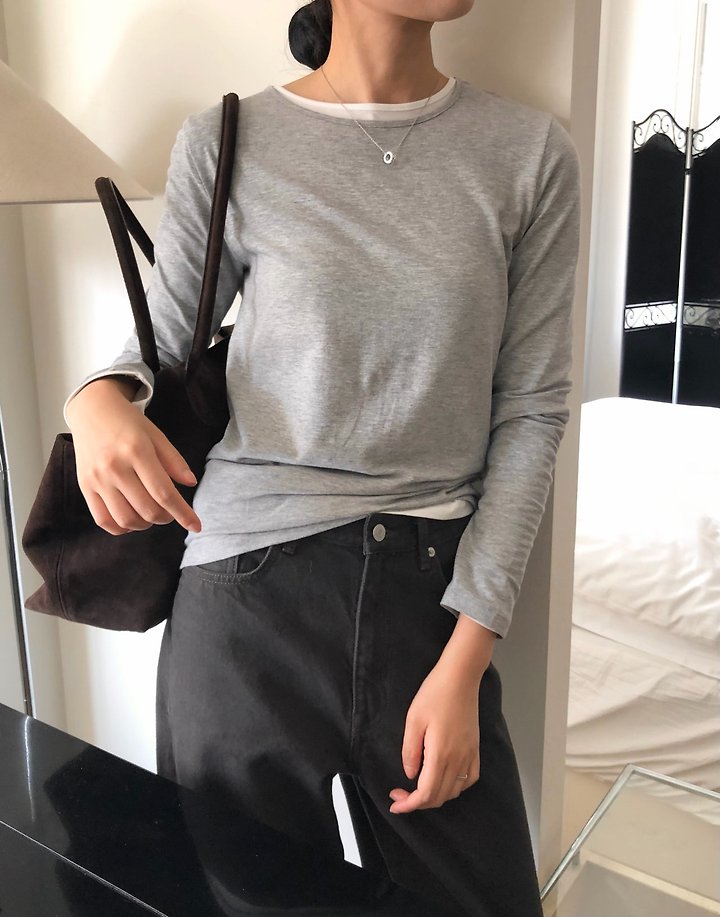 Back stitch soft long sleeve top by Moani for Women - view 3