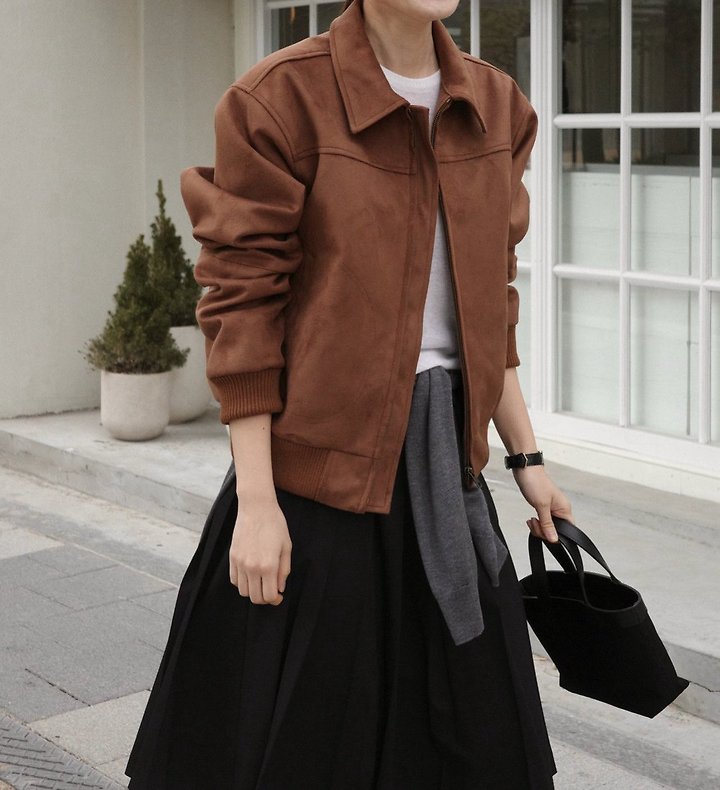 Suede bomber jacket by Moani for Women - view 1