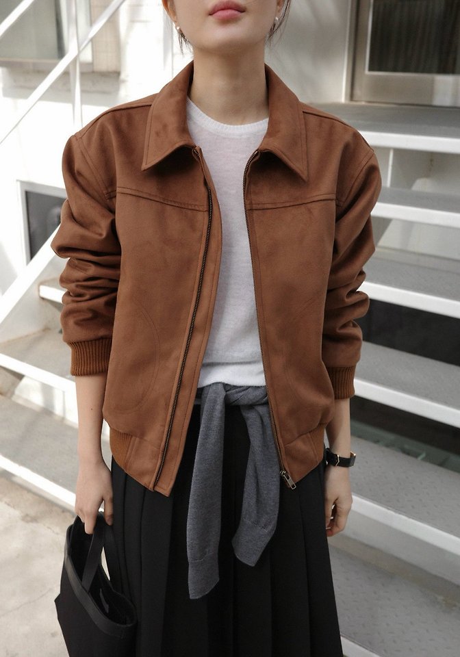 Suede bomber jacket by Moani for Women - view 3