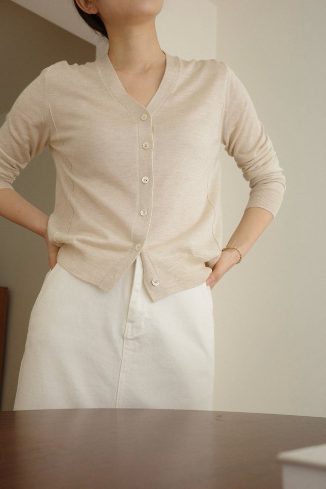 Silkwool V neck cardigan by Moani for Women - view 9