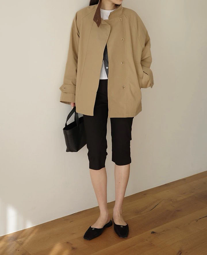 High neck half trench coat by Moani for Women - view 7