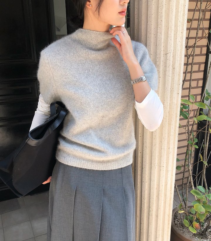 Turtle neck half sleeve raccoon knit by Moani for Women - view 4