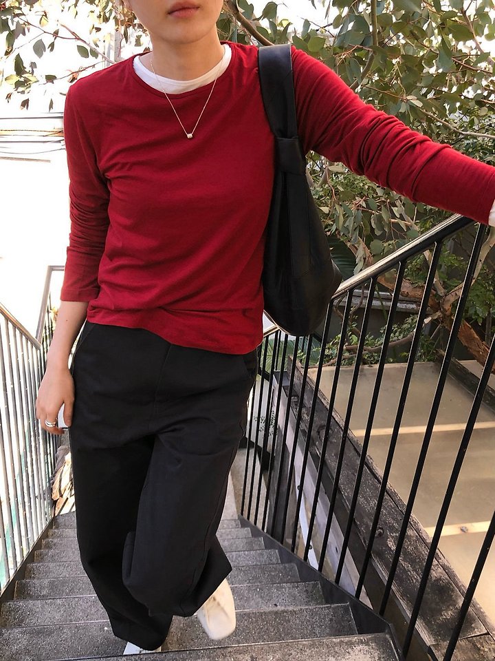 Back stitch soft long sleeve top by Moani for Women - view 11