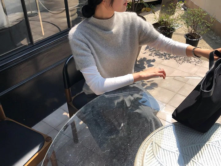 Turtle neck half sleeve raccoon knit by Moani for Women - view 7