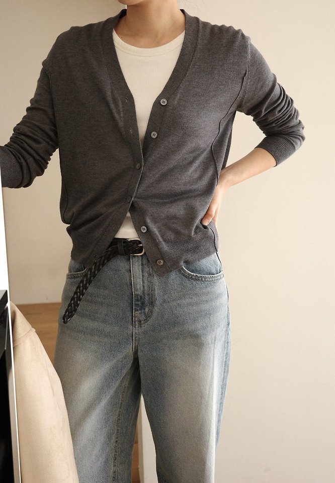 Silkwool V neck cardigan by Moani for Women - view 6