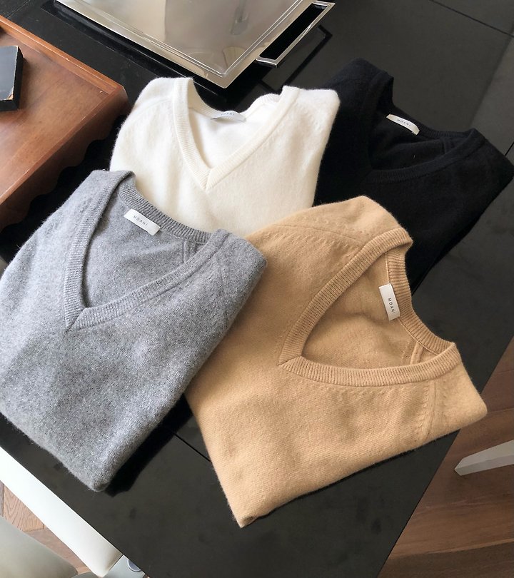 V neck wool cashmere knit by Moani for Women - view 10