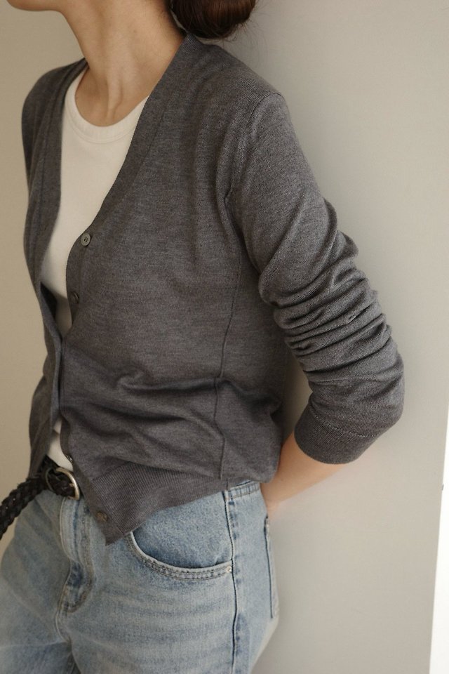 Silkwool V neck cardigan by Moani for Women - view 7