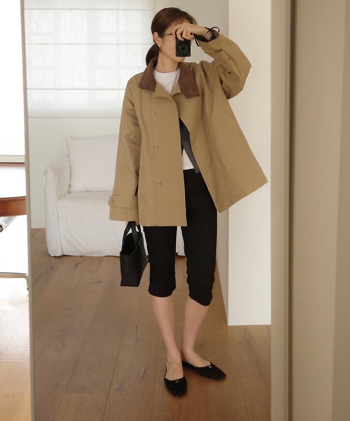 High neck half trench coat by Moani for Women - view 5