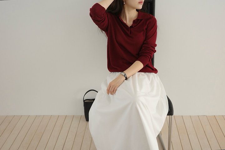 Silk wool collar button knit by Moani for Women - view 4