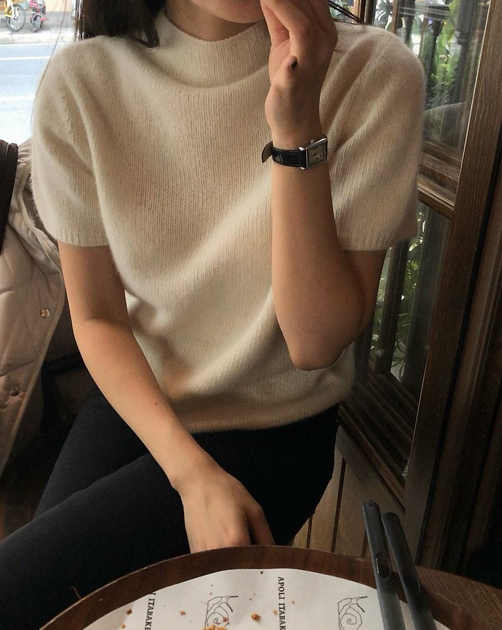 Turtle neck half sleeve raccoon knit by Moani for Women - view 9