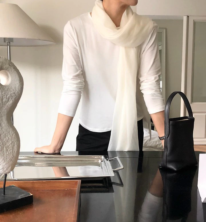 Back stitch soft long sleeve top by Moani for Women - view 6
