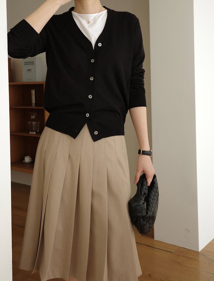 Silkwool V neck cardigan by Moani for Women - view 1