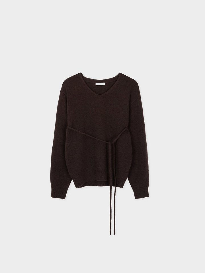 wool cashmere V neck lobe knit by Moani for Women - view 10