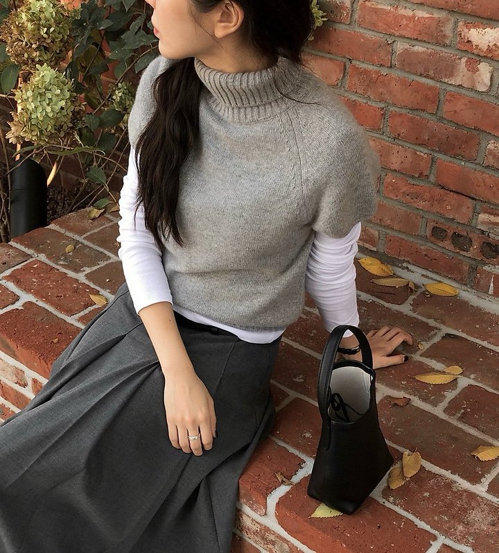 mink cashmere turtle-neck half knit top by Moani for Women - view 2