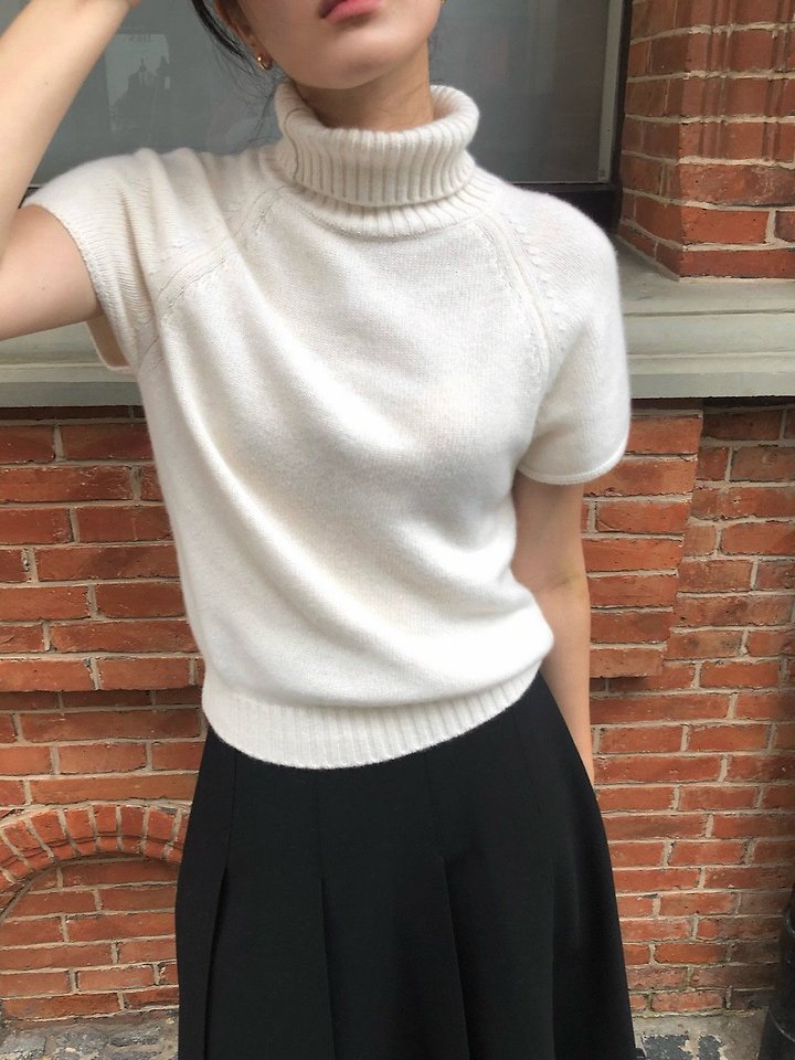 mink cashmere turtle-neck half knit top by Moani for Women - view 8
