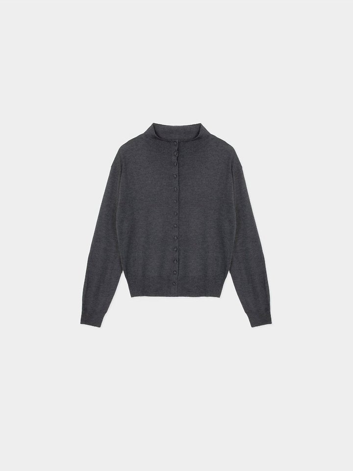 Silkwool high neck button cardigan by Moani for Women - view 8