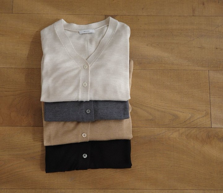 Silkwool V neck cardigan by Moani for Women - view 10