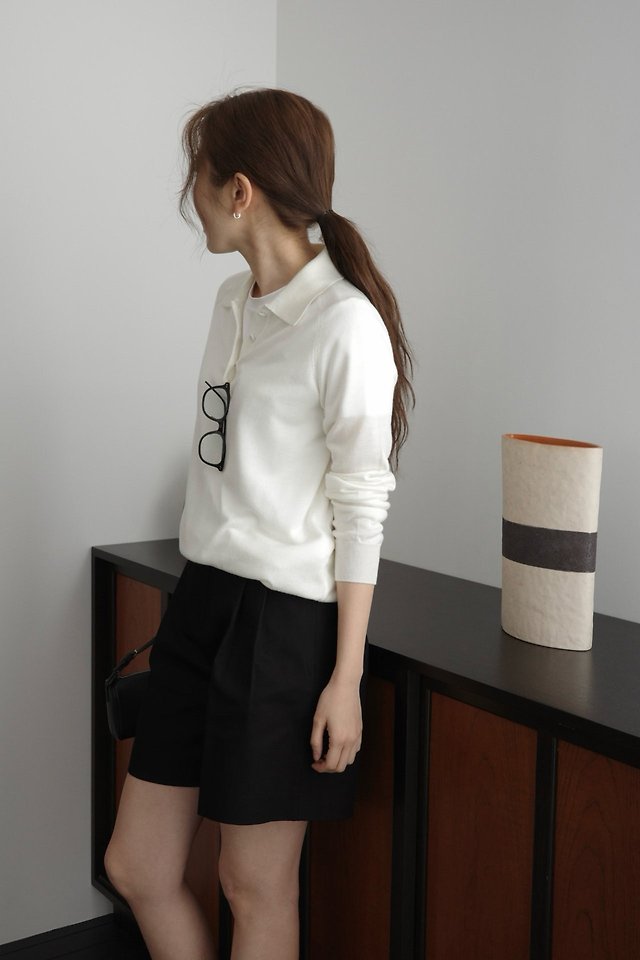 Silk wool collar button knit by Moani for Women - view 7