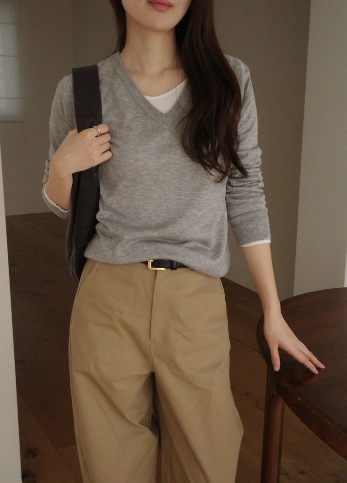 Silk wool V neck knit by Moani for Women - view 6