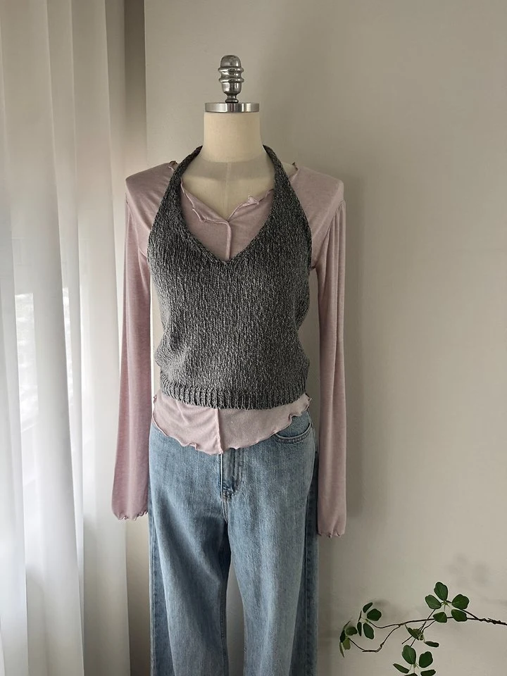 Popcorn Holter Knit Top by Most for Women - view 6