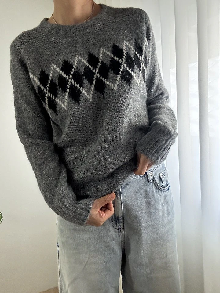 Argyle Knit Pullover by Most for Women - view 1