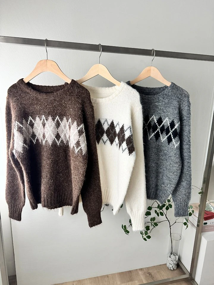 Argyle Knit Pullover by Most for Women - view 11