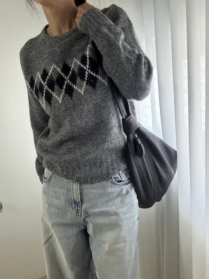 Argyle Knit Pullover by Most for Women - view 5