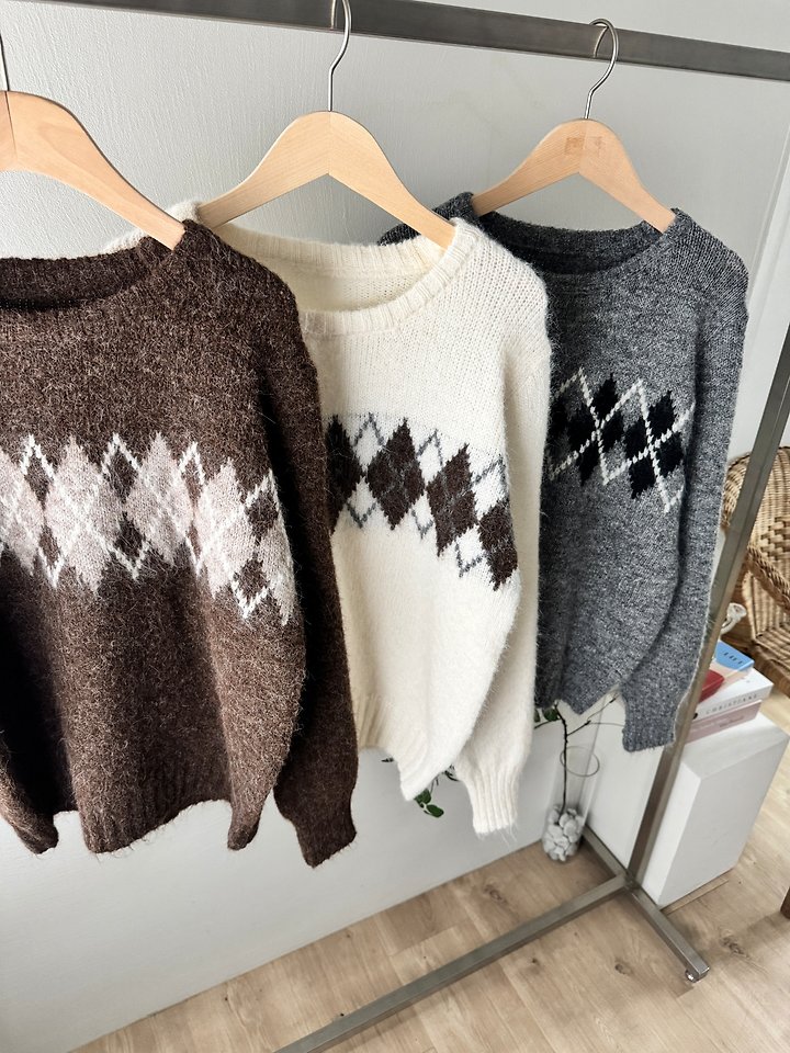 Argyle Knit Pullover by Most for Women - view 9