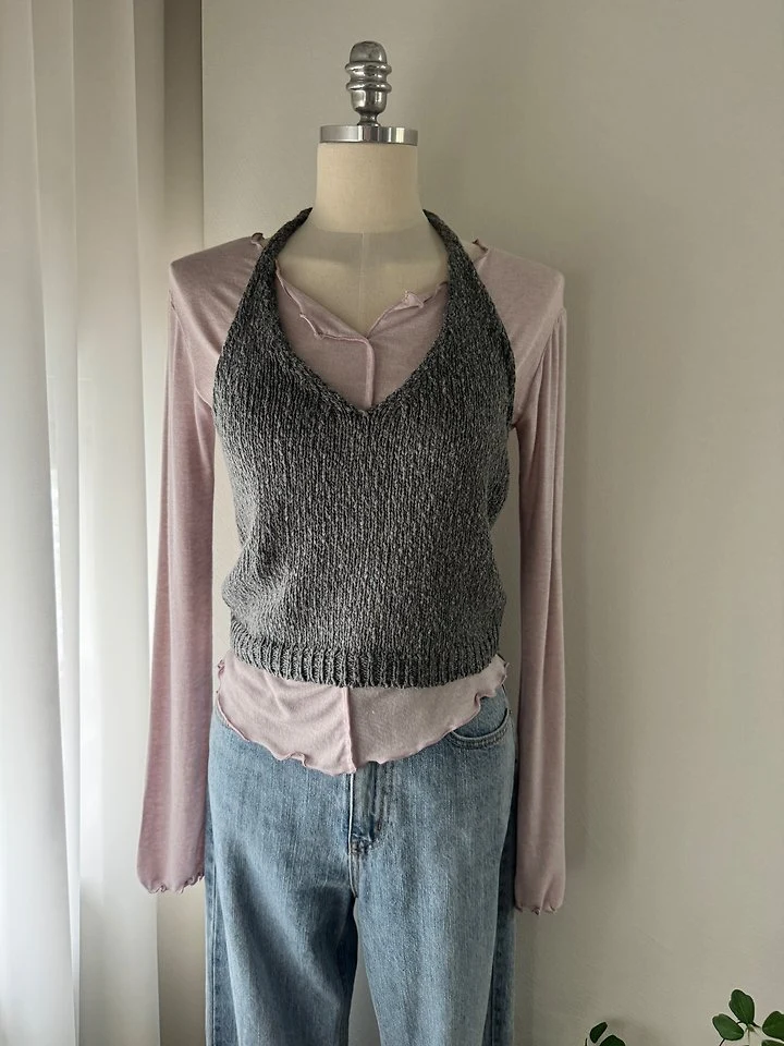 Popcorn Holter Knit Top by Most for Women - view 3