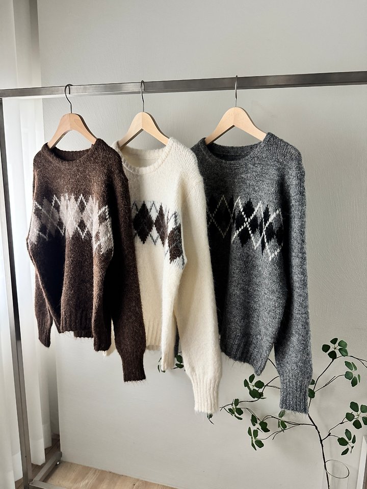 Argyle Knit Pullover by Most for Women - view 10