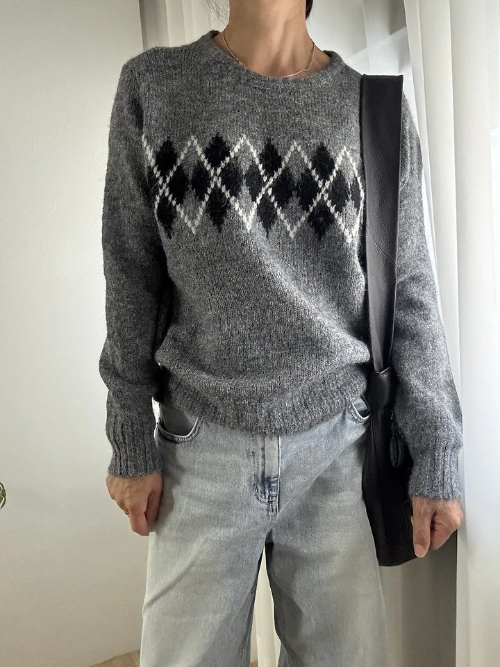 Argyle Knit Pullover by Most for Women - view 4