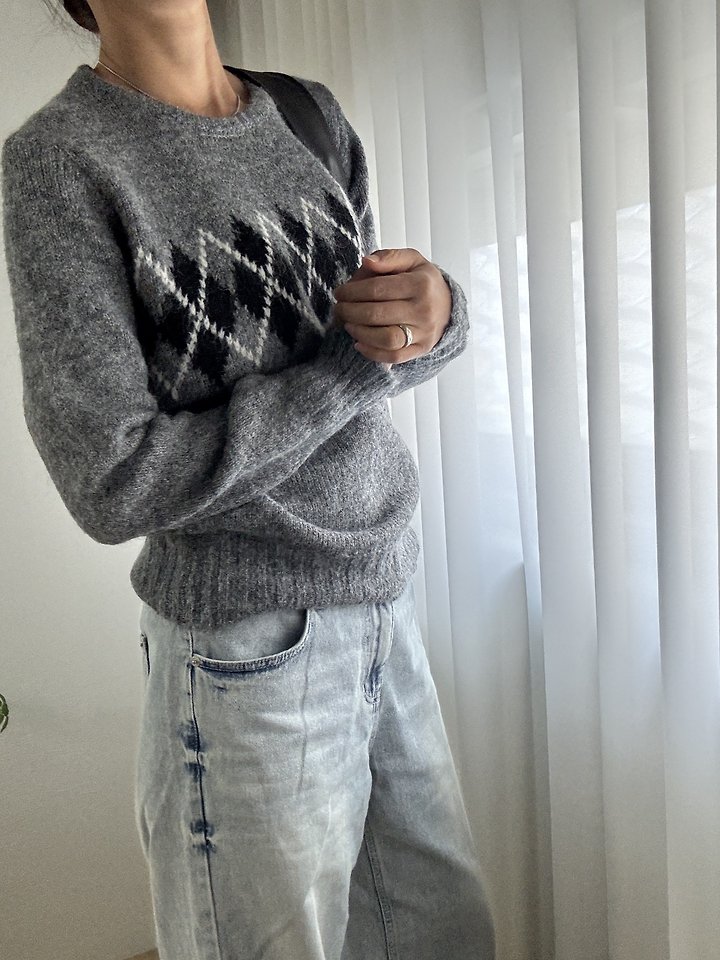 Argyle Knit Pullover by Most for Women - view 6
